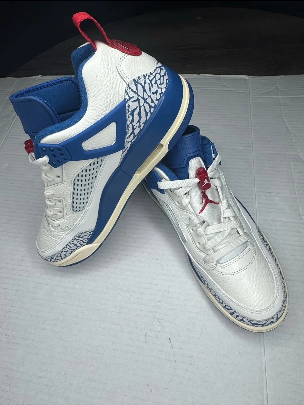 Jordan White Blue Red Retro Athletic Sneakers